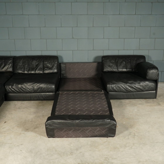 Image 1 of De Sede DS-76 - modular black leather sofa