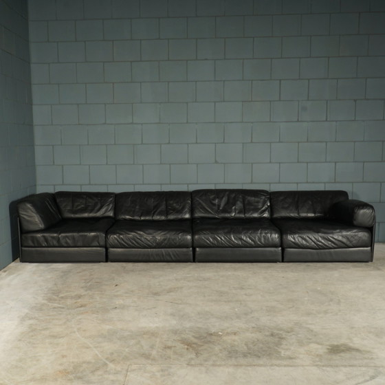 Image 1 of De Sede DS-76 - modular black leather sofa