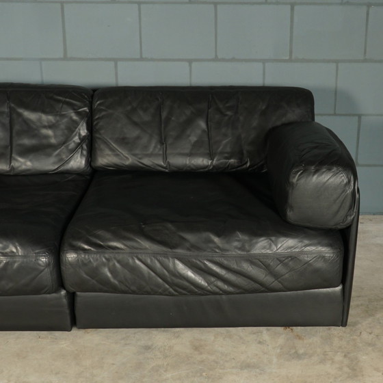 Image 1 of De Sede DS-76 - modular black leather sofa