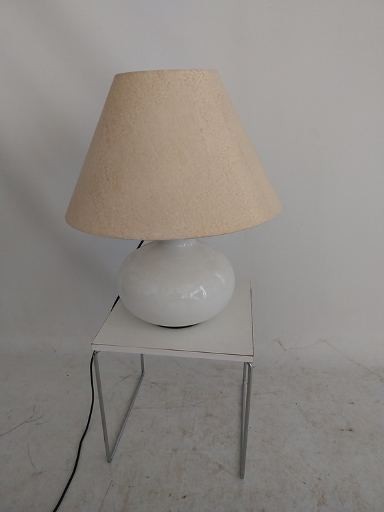 Image 1 of 1 x Dijkstra lamps white glass table lamp with 2 light sources.