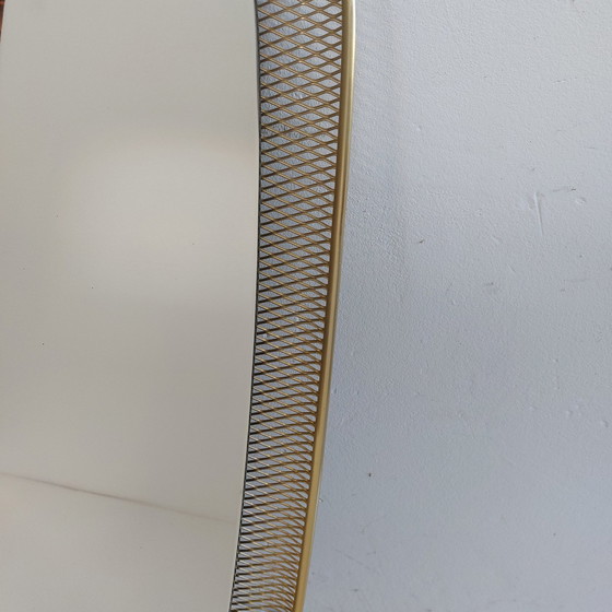 Image 1 of Mid - Century Wall Mirror With Brass Grille