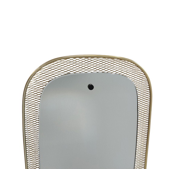 Image 1 of Mid - Century Wall Mirror With Brass Grille