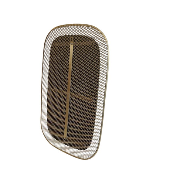 Image 1 of Mid - Century Wall Mirror With Brass Grille