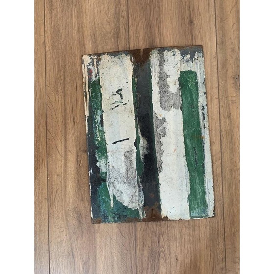 Image 1 of Insegna smaltata d'epoca "Non attraversare un treno, potrebbe nasconderne un altro", 1930