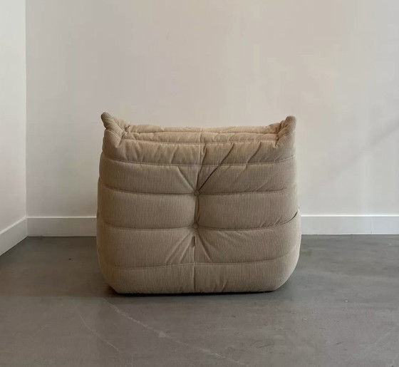 Image 1 of Togo Beige Velvet Fireside Chair Cotelet