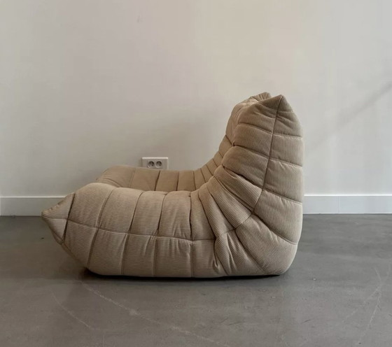 Image 1 of Togo Beige Velvet Fireside Chair Cotelet