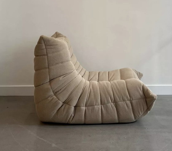 Image 1 of Togo Beige Velvet Fireside Chair Cotelet