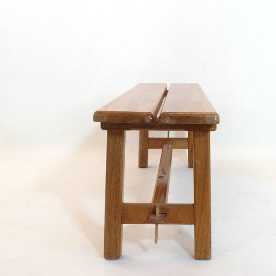 Image 1 of Vintage bench in solid mahogany, 1970
