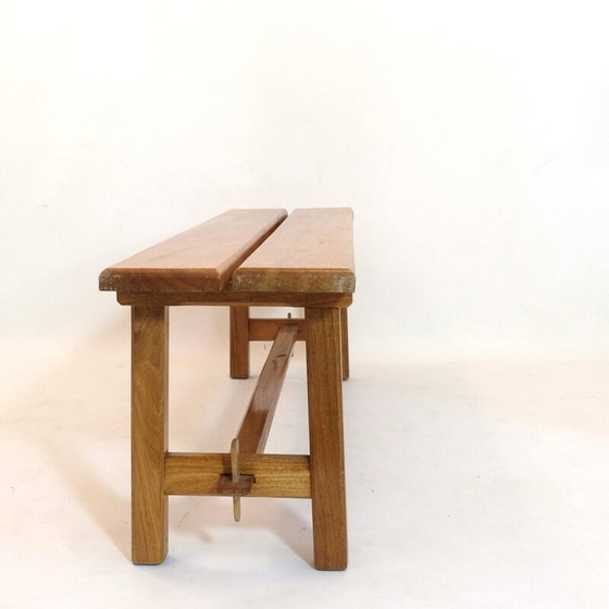 Image 1 of Vintage bench in solid mahogany, 1970