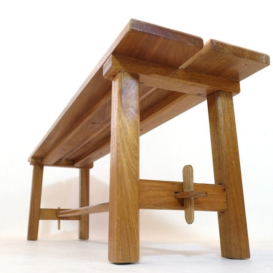 Image 1 of Vintage bench in solid mahogany, 1970