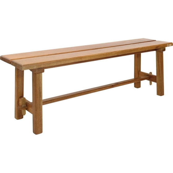 Image 1 of Vintage bench in solid mahogany, 1970
