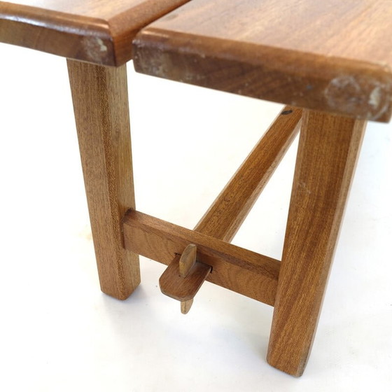 Image 1 of Vintage bench in solid mahogany, 1970
