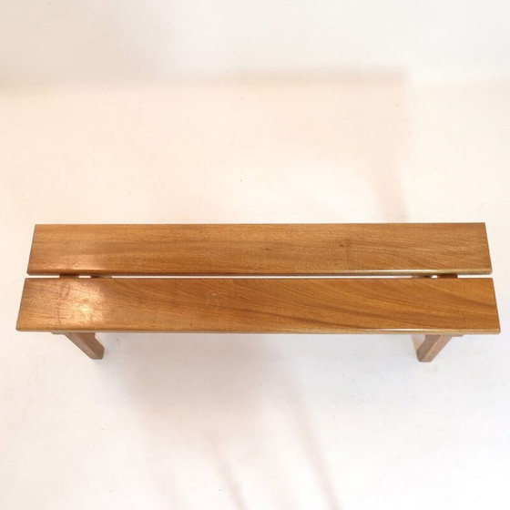 Image 1 of Vintage bench in solid mahogany, 1970