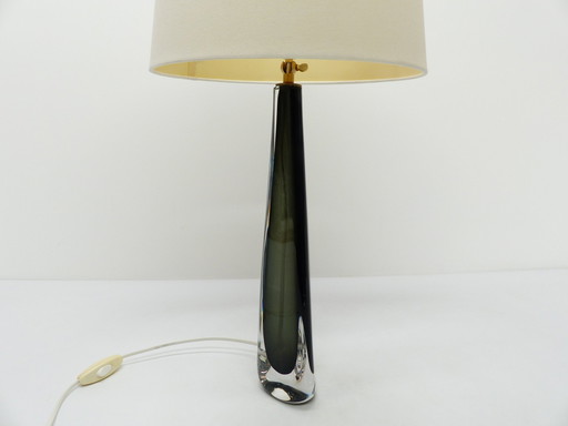 Scandinavian Sommerso Glass Lamp Nils Landberg For Orrefors 1960 signed