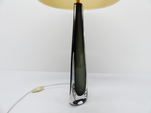 Scandinavian Sommerso Glass Lamp Nils Landberg For Orrefors 1960 signed