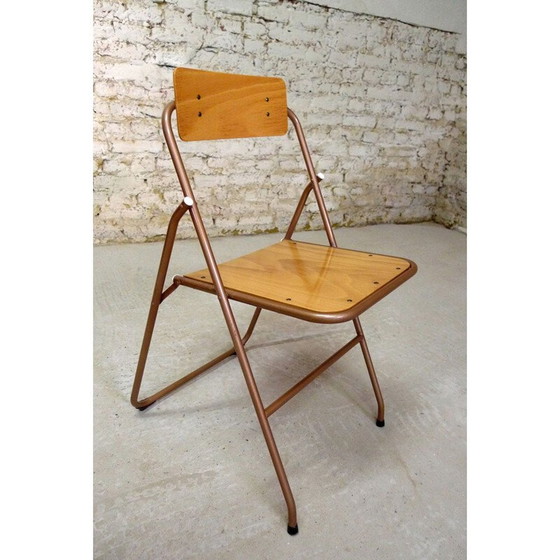 Image 1 of Set di 6 sedie pieghevoli vintage Lallemand 1960 - 70