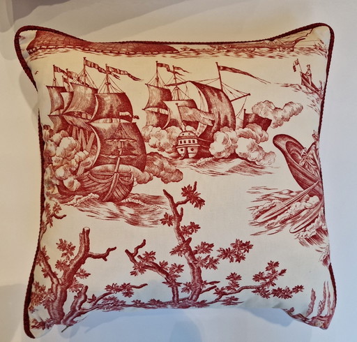 2 Cushions Toile De Jouy