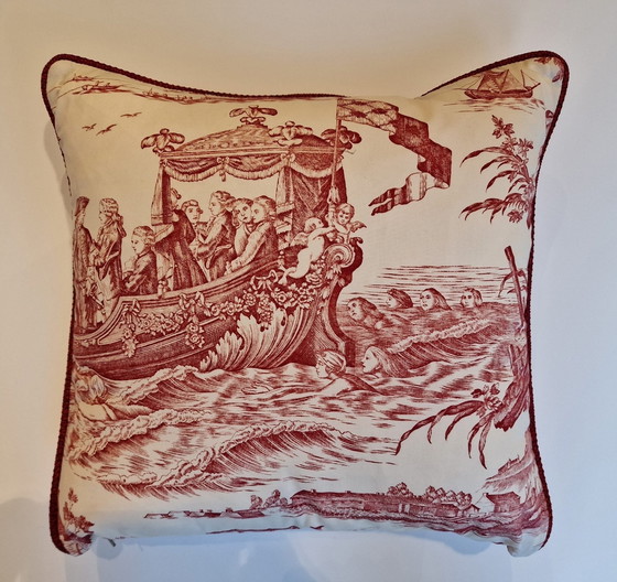 Image 1 of 2 Cushions Toile De Jouy