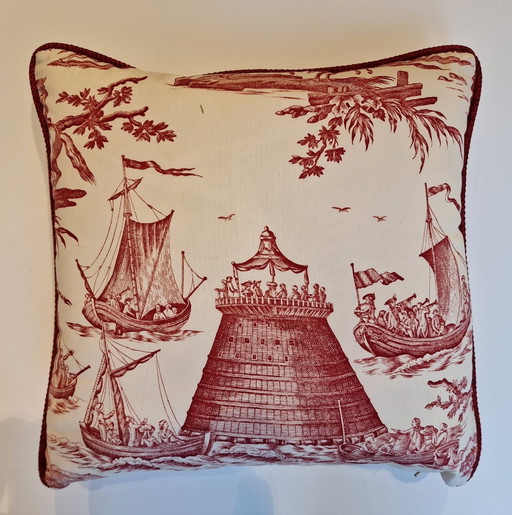 2 Cushions Toile De Jouy