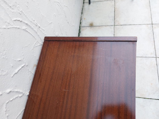 Image 1 of Mid - Century Brown Glossy Drawer Cabinet