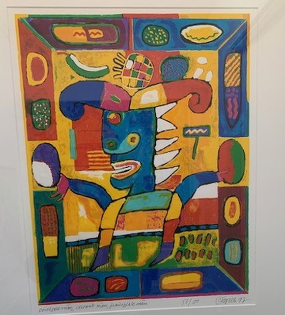 Image 1 of Clemens Briels Homme à la pomme de pin, sérigraphie colorée