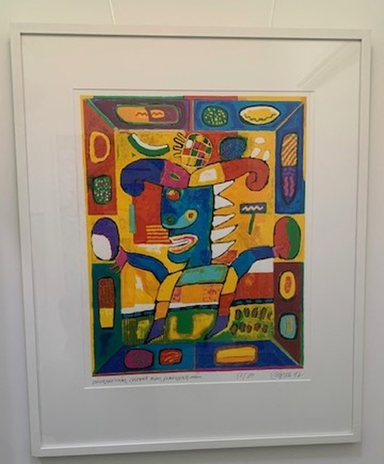 Image 1 of Clemens Briels Homme à la pomme de pin, sérigraphie colorée