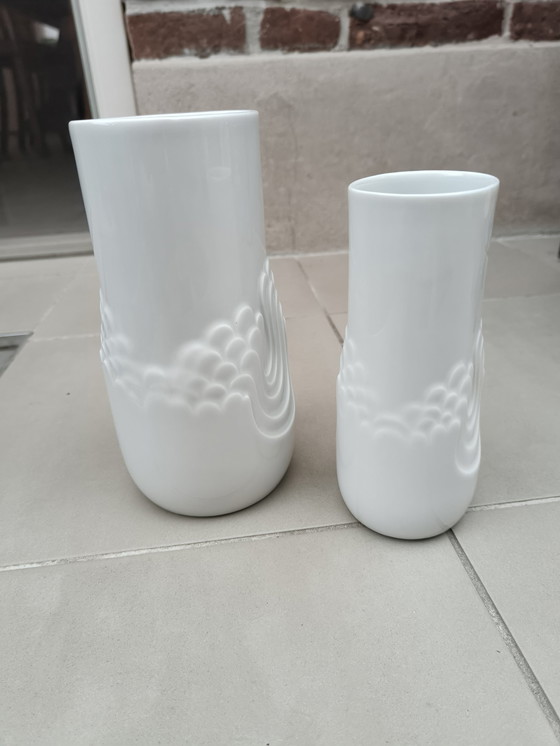 Image 1 of Two White Porcelain Vases Thomas Blütenfest Of Surf