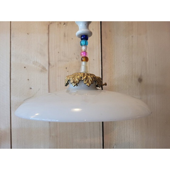 Image 1 of Vintage “Froufrou” pendant lamp in opaline