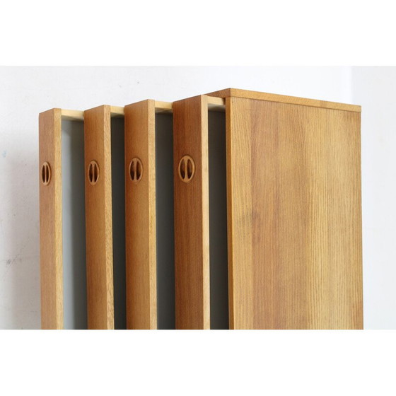 Image 1 of Vintage recycled oak and iron chest of drawers with drawers, Denmark 1960
