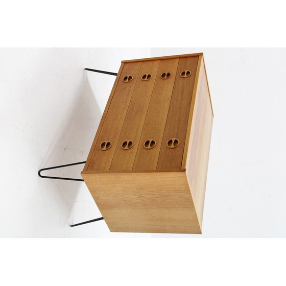 Image 1 of Vintage recycled oak and iron chest of drawers with drawers, Denmark 1960