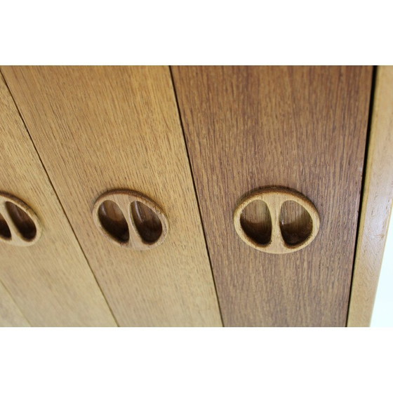 Image 1 of Vintage recycled oak and iron chest of drawers with drawers, Denmark 1960