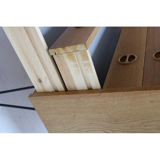 Image 1 of Vintage recycled oak and iron chest of drawers with drawers, Denmark 1960