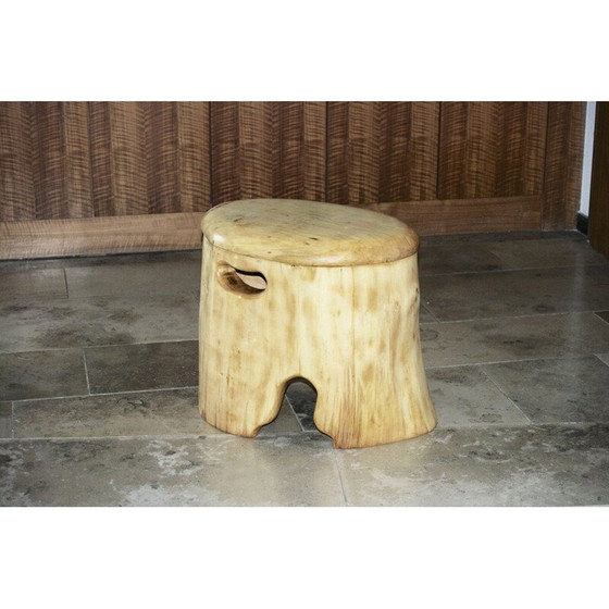 Image 1 of Comodino zoomorfo vintage in acacia naturale, 1970