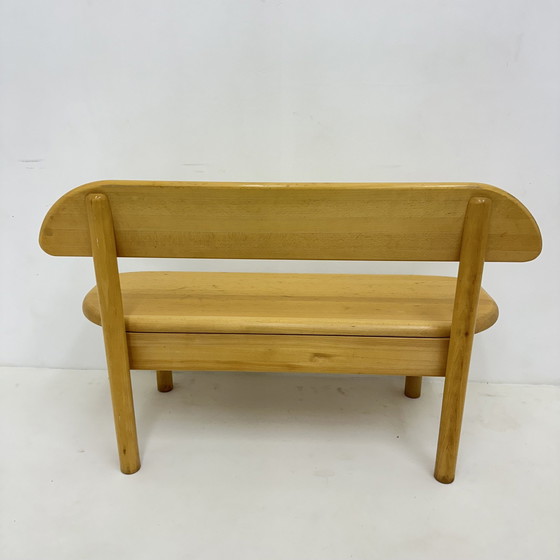 Image 1 of Vintage Danish Ansager Mobler Solid Wooden Bench , 1970S