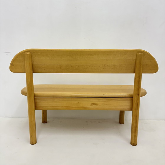 Image 1 of Vintage Danish Ansager Mobler Solid Wooden Bench , 1970S
