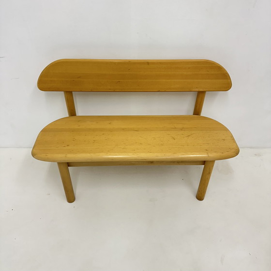 Image 1 of Vintage Danish Ansager Mobler Solid Wooden Bench , 1970S