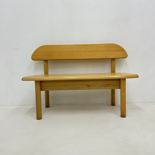 Vintage Danish Ansager Mobler Solid Wooden Bench , 1970S