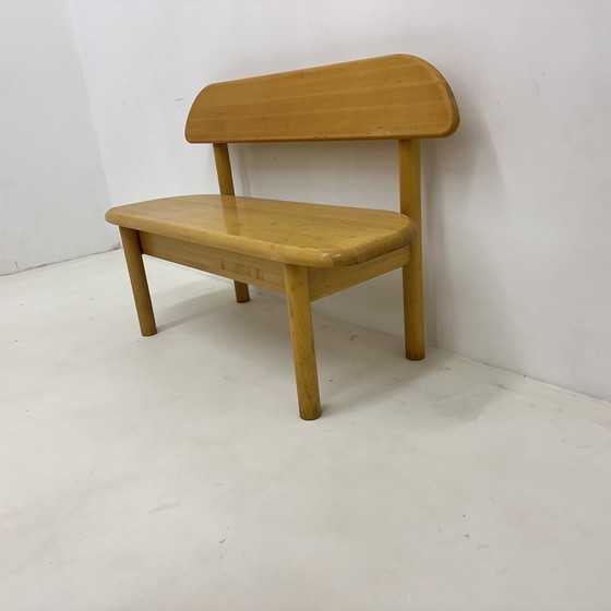 Image 1 of Vintage Danish Ansager Mobler Solid Wooden Bench , 1970S