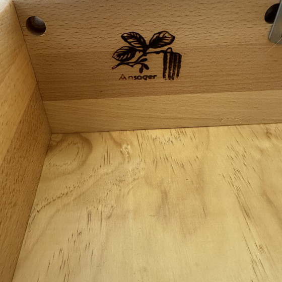 Image 1 of Vintage Danish Ansager Mobler Solid Wooden Bench , 1970S