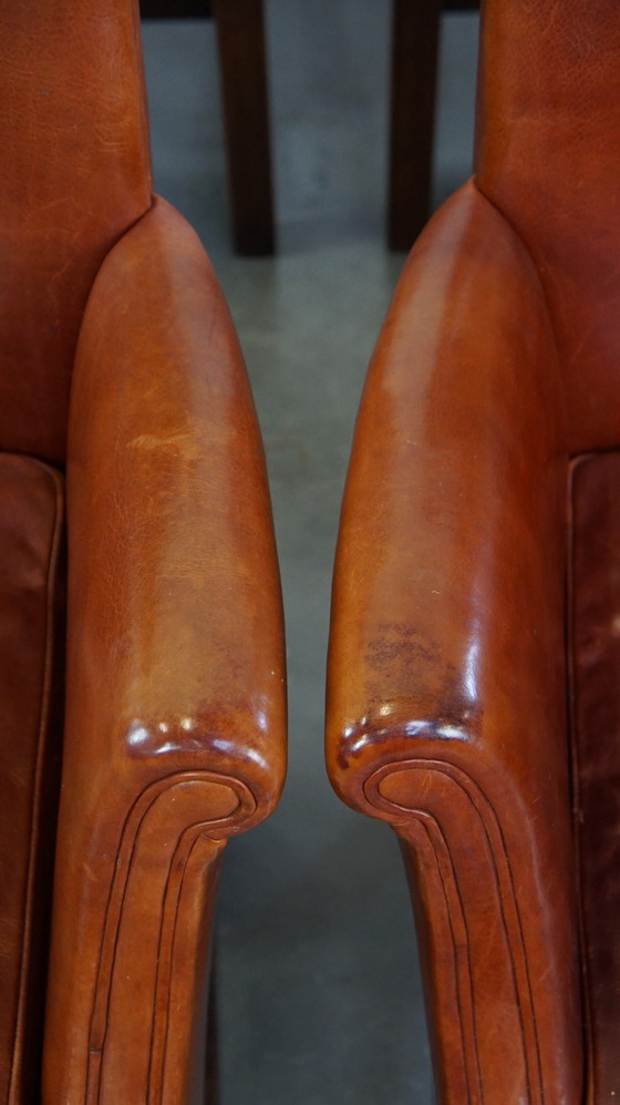 Image 1 of 6 X Beef Leather Dining Chair