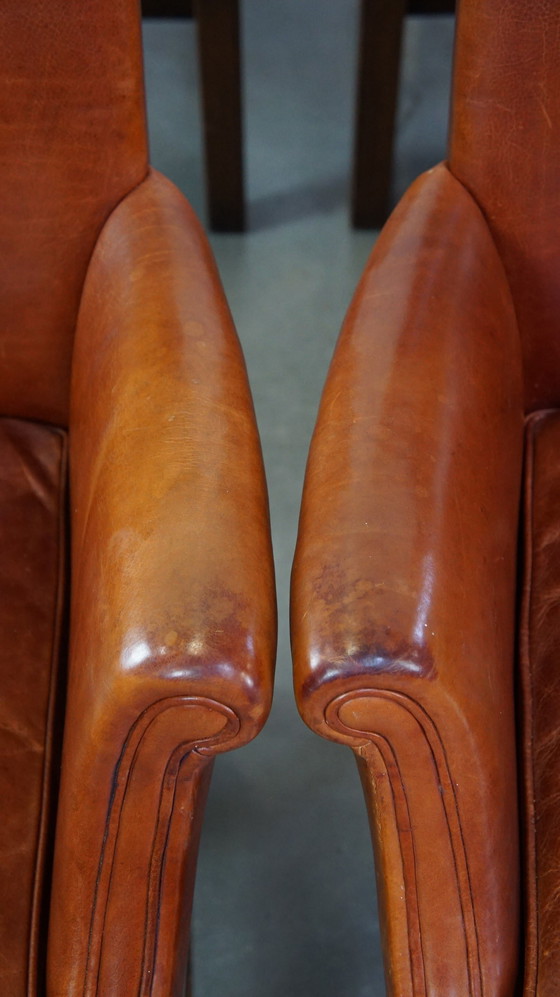 Image 1 of 6 X Beef Leather Dining Chair