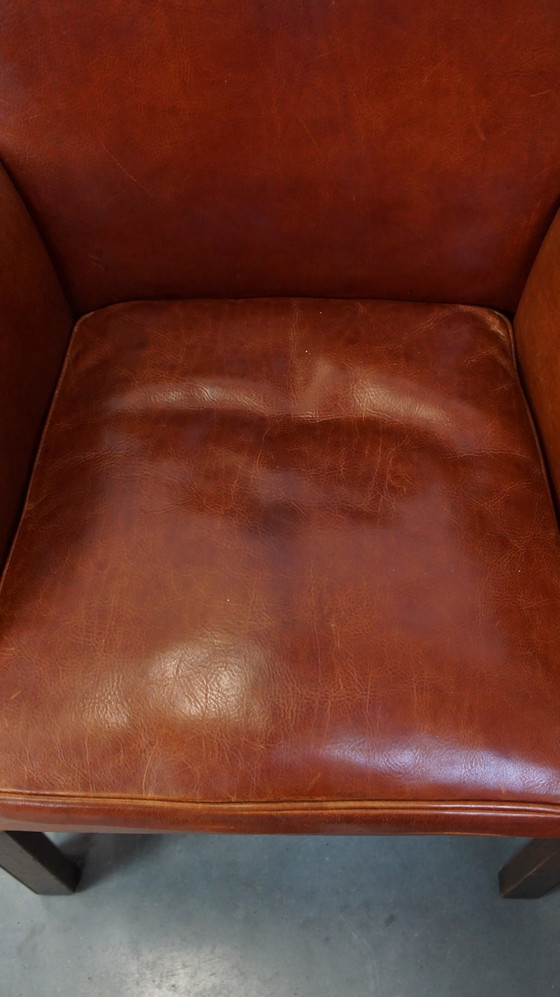 Image 1 of 6 X Beef Leather Dining Chair