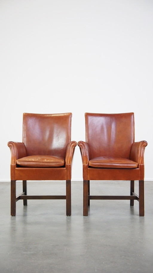 6 X Beef Leather Dining Chair