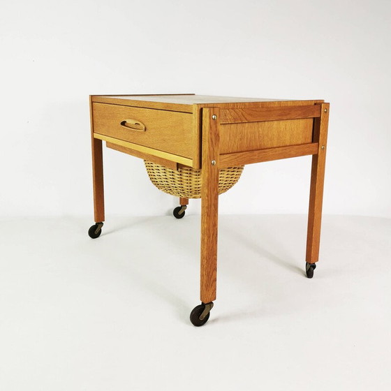 Image 1 of Vintage mobile table in oak wood, Denmark 1960