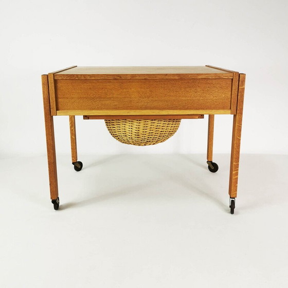 Image 1 of Vintage mobile table in oak wood, Denmark 1960