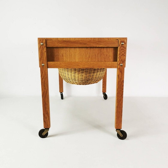 Image 1 of Vintage mobile table in oak wood, Denmark 1960