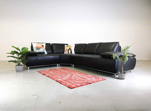 Corner Sofa Couch With Armchair Koinor Volare Leather Modern Design