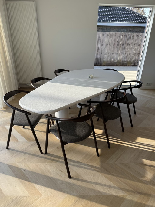 Dining Table Flow Organic Off White 240Cm - Giga Living - Concrete/Mdf