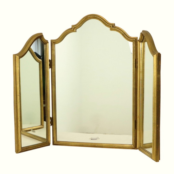 Image 1 of Triptych Mirror Hollywood Regency