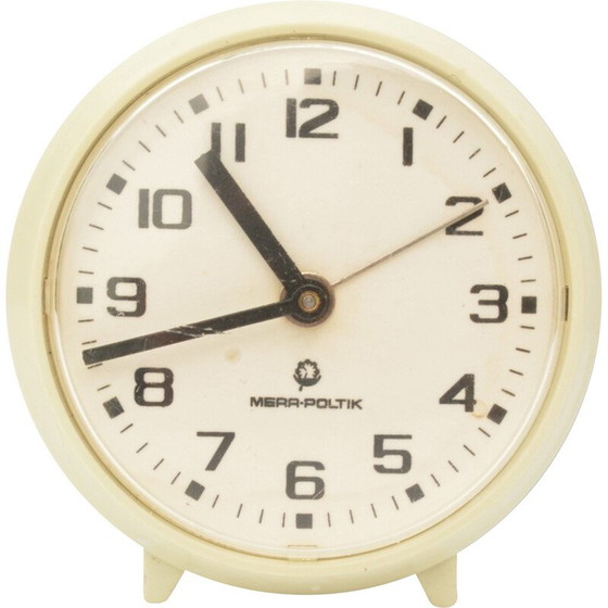 Image 1 of Vintage mechanical alarm clock in metal and plastic for Mera-Poltik, Poland 1970